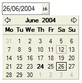 Notes calendar control